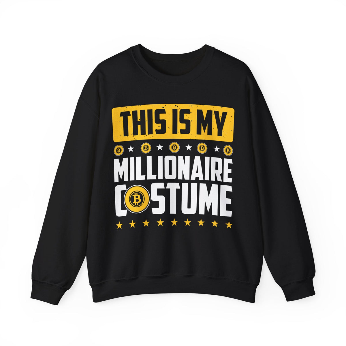 Millionaire Costume Crypto Crewneck Sweatshirt – Cryptocurrency Shirt for Enthusiasts, Traders, and Meme Lovers