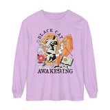 Mummy Cat Halloween Long Sleeve T-Shirt - Coffin & Wrapped Feline Graphic Tee