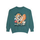 Mummy Cat Halloween Sweatshirt - Coffin & Wrapped Feline Graphic Sweater