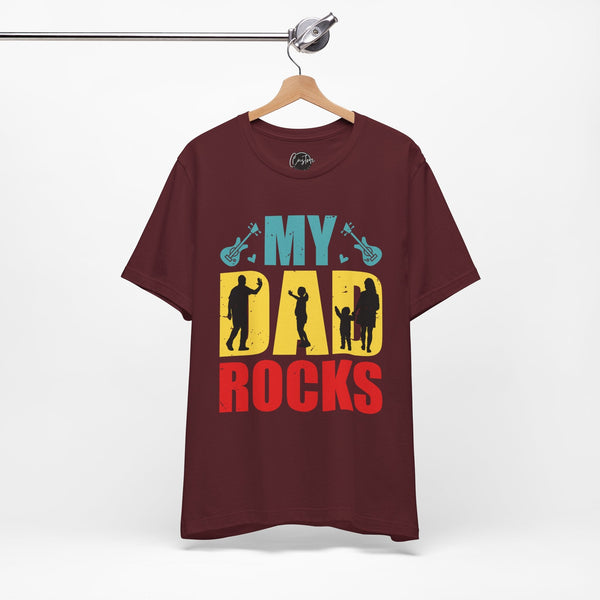 My Dad Rocks Short Sleeve Crew Neck T-Shirt