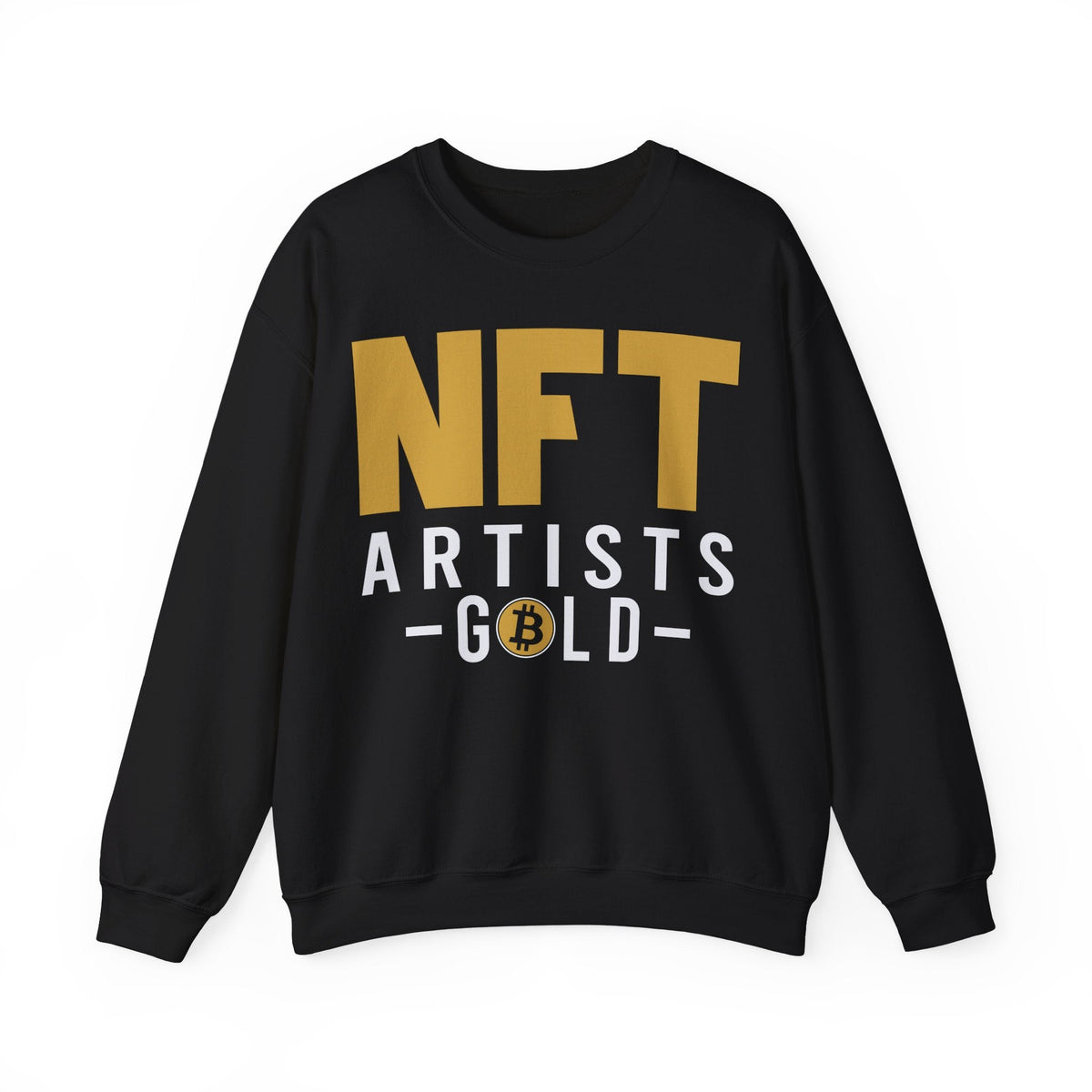 NFT Artists Gold Crypto Crewneck Sweatshirt – Cryptocurrency Shirt for Enthusiasts, Traders, and Meme Lovers