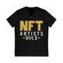 NFT Artists Gold Crypto V-Neck – Cryptocurrency Shirt for Enthusiasts, Traders, and Meme Lovers