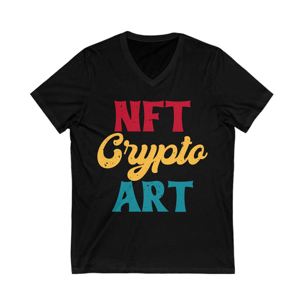 NFT Crypto Art Crypto V-Neck – Cryptocurrency Shirt for Enthusiasts, Traders, and Meme Lovers