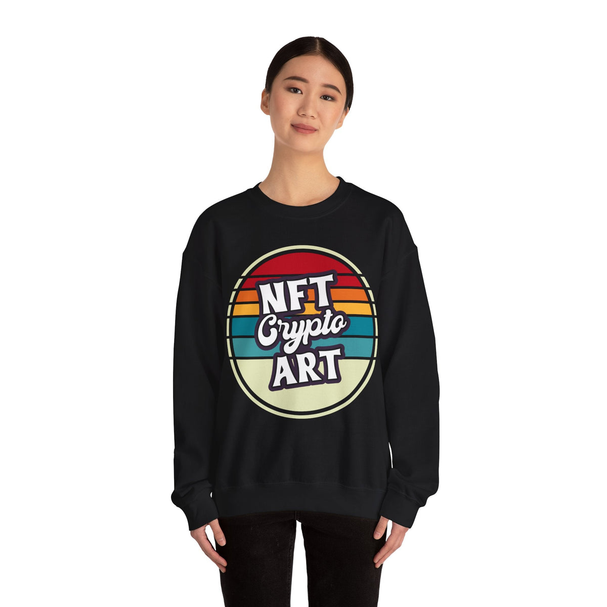 NFT Crypto Art Design Crypto Crewneck Sweatshirt – Cryptocurrency Shirt for Enthusiasts, Traders, and Meme Lovers