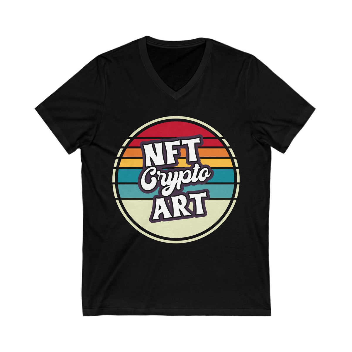 NFT Crypto Art Design Crypto V-Neck – Cryptocurrency Shirt for Enthusiasts, Traders, and Meme Lovers