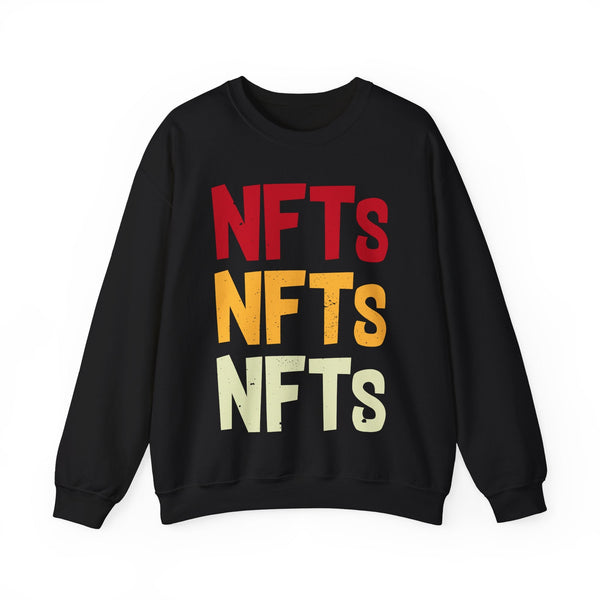 NFTs Graphic Crypto Crewneck Sweatshirt – Cryptocurrency Shirt for Enthusiasts, Traders, and Meme Lovers