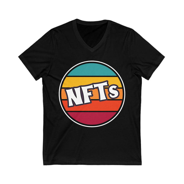 NFTs Logo Crypto V-Neck – Cryptocurrency Shirt for Enthusiasts, Traders, and Meme Lovers