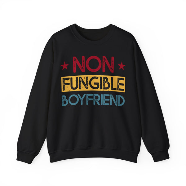 Non Fungible Boyfriend Crypto Crewneck Sweatshirt – Cryptocurrency Shirt for Enthusiasts, Traders, and Meme Lovers