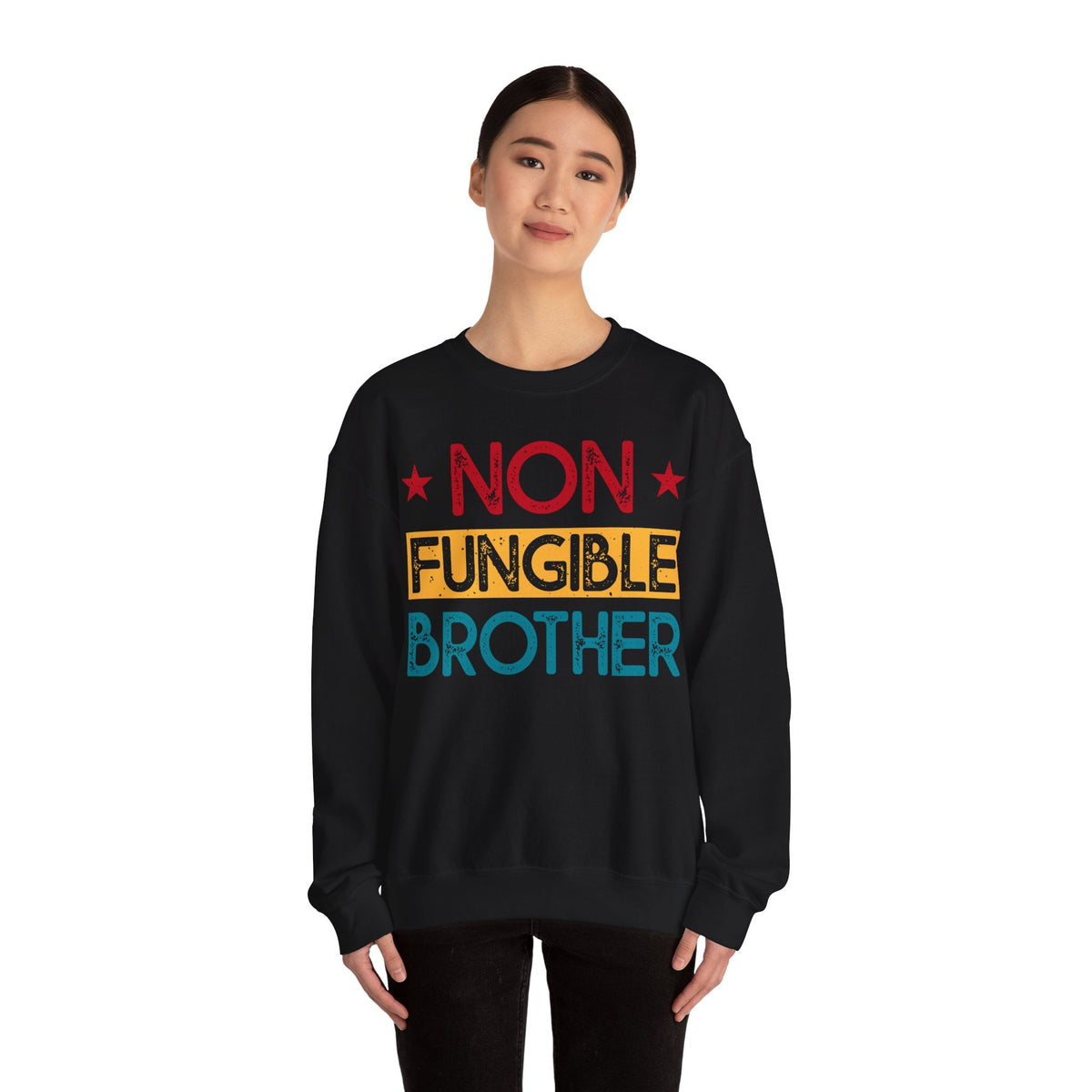 Non Fungible Brother Crypto Crewneck Sweatshirt – Cryptocurrency Shirt for Enthusiasts, Traders, and Meme Lovers