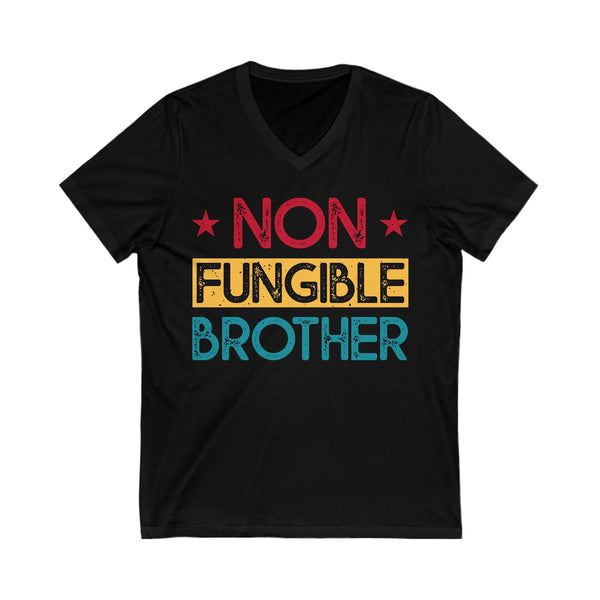 Non Fungible Brother Crypto V-Neck – Cryptocurrency Shirt for Enthusiasts, Traders, and Meme Lovers