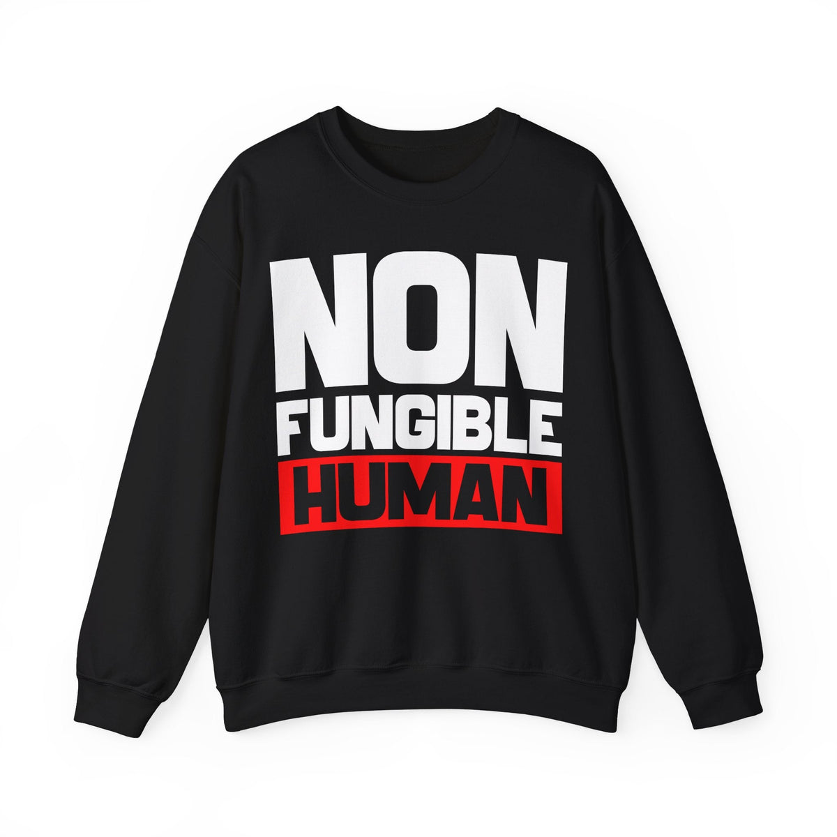 Non Fungible Human Crypto Crewneck Sweatshirt – Cryptocurrency Shirt for Enthusiasts, Traders, and Meme Lovers