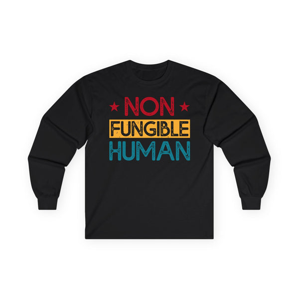 Non Fungible Human Crypto Long Sleeve – Cryptocurrency Shirt for Enthusiasts, Traders, and Meme Lovers