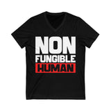 Non Fungible Human Crypto V-Neck – Cryptocurrency Shirt for Enthusiasts, Traders, and Meme Lovers