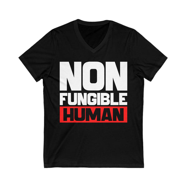 Non Fungible Human Crypto V-Neck – Cryptocurrency Shirt for Enthusiasts, Traders, and Meme Lovers