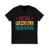 Non Fungible Human Crypto V-Neck – Cryptocurrency Shirt for Enthusiasts, Traders, and Meme Lovers