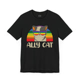 Nonbinary Gay Pride Cat - Rainbow Pride Tee | Equality Shirt | LGBTQ+ Support Apparel | Colorful Gay Pride T-Shirt |