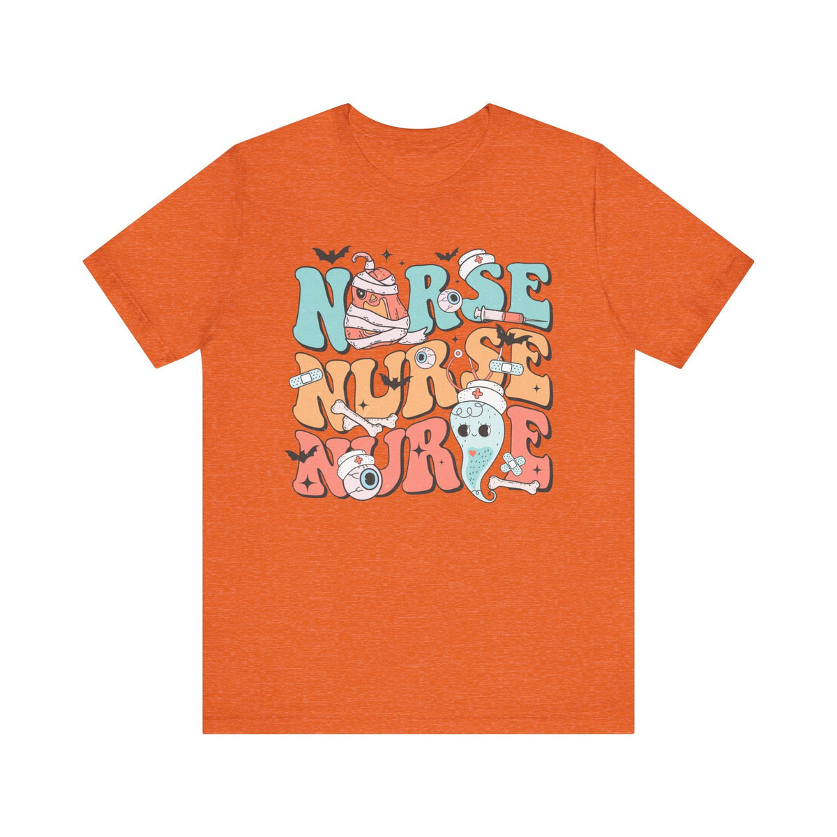 Nurse Halloween Shirt - Cute Ghost and Pumpkin with Medical Theme