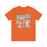 Nurse Halloween Shirt - Cute Ghost and Pumpkin with Medical Theme