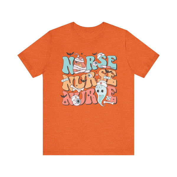 Nurse Halloween Shirt - Cute Ghost and Pumpkin with Medical Theme