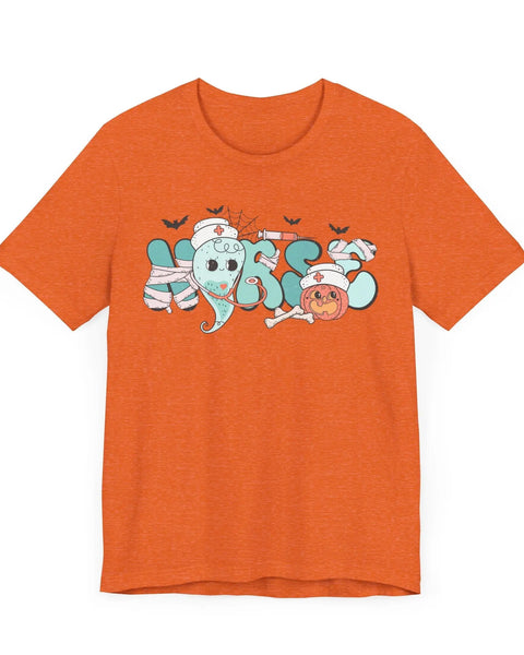 Nurse Halloween Shirt Cute Ghost and Pumpkin Medical Theme Tee