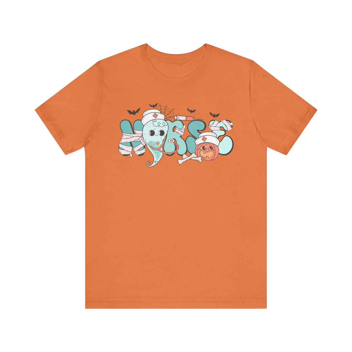 Nurse Halloween Shirt - Cute Ghost and Pumpkin with Medical Theme