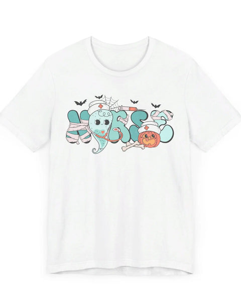 Nurse Halloween Shirt Cute Ghost and Pumpkin Medical Theme Tee