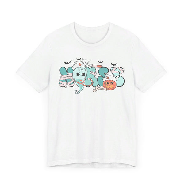 Nurse Halloween Shirt - Cute Ghost and Pumpkin with Medical Theme