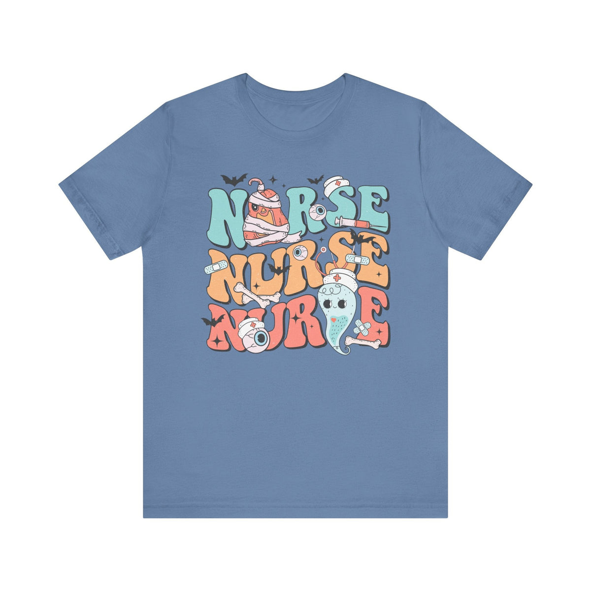 Nurse Halloween Shirt - Cute Ghost and Pumpkin with Medical Theme