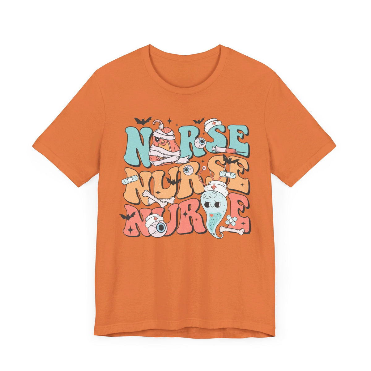 Nurse Halloween Shirt - Cute Ghost and Pumpkin with Medical Theme