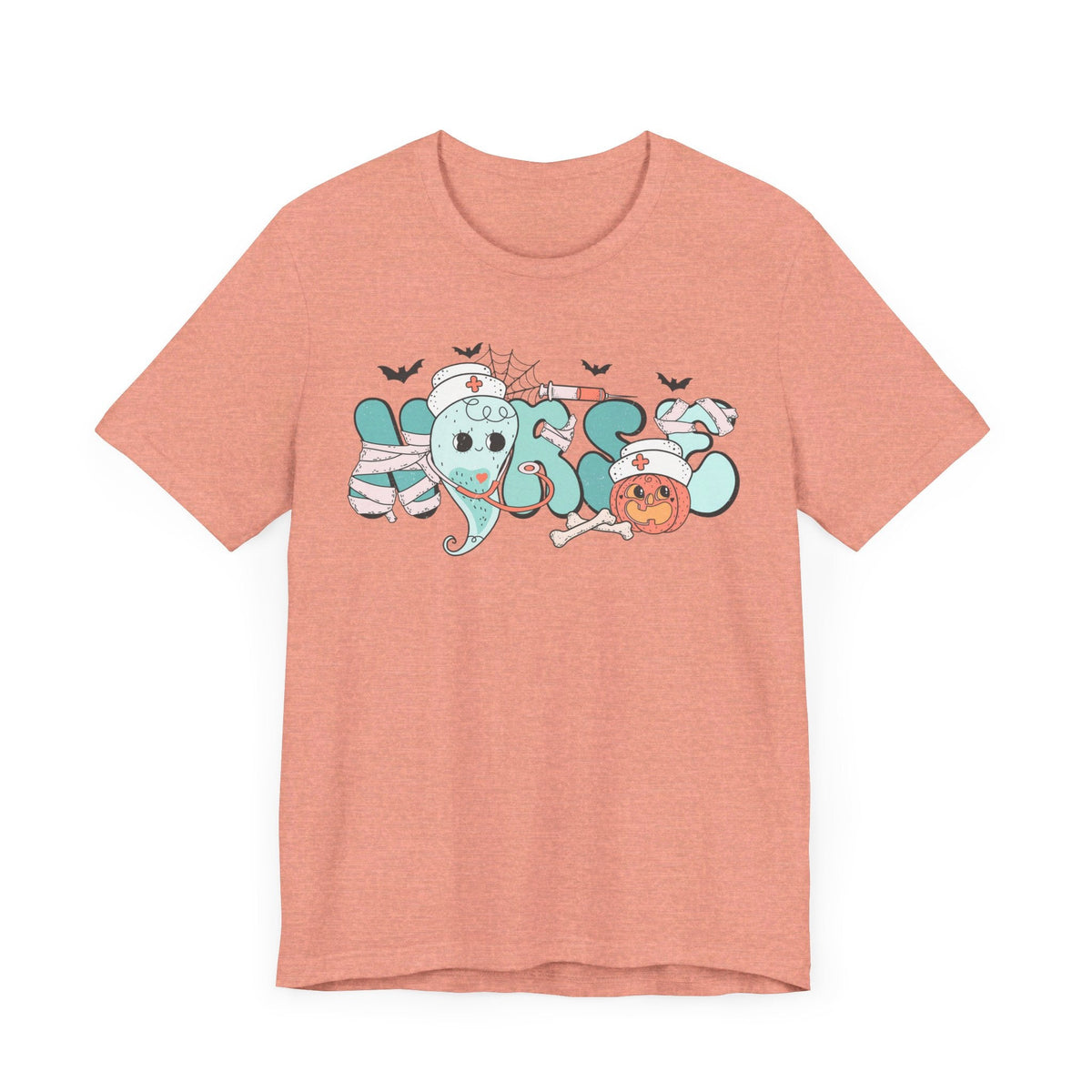 Nurse Halloween Shirt - Cute Ghost and Pumpkin with Medical Theme