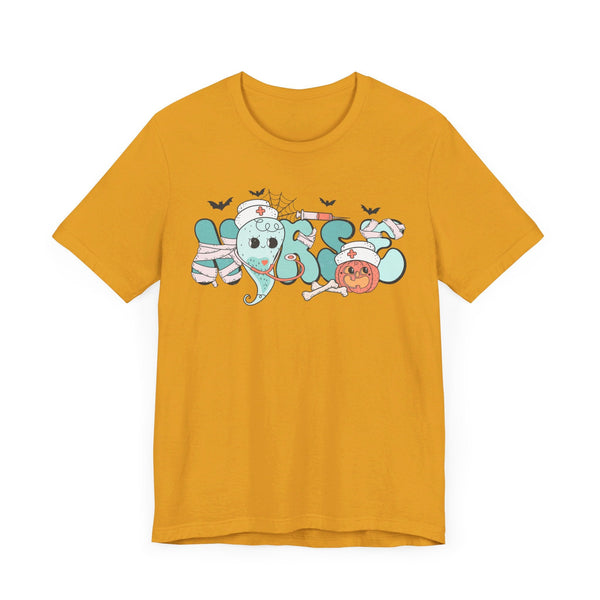 Nurse Halloween Shirt - Cute Ghost and Pumpkin with Medical Theme