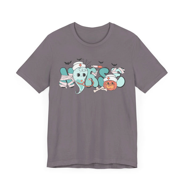 Nurse Halloween Shirt - Cute Ghost and Pumpkin with Medical Theme