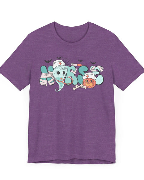 Nurse Halloween Shirt Cute Ghost and Pumpkin Medical Theme Tee