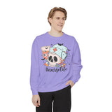 #NurseLife Halloween Sweatshirt - Skull and Medical Supplies Graphic Sweater