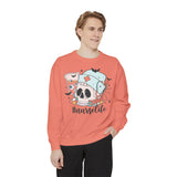 #NurseLife Halloween Sweatshirt - Skull and Medical Supplies Graphic Sweater