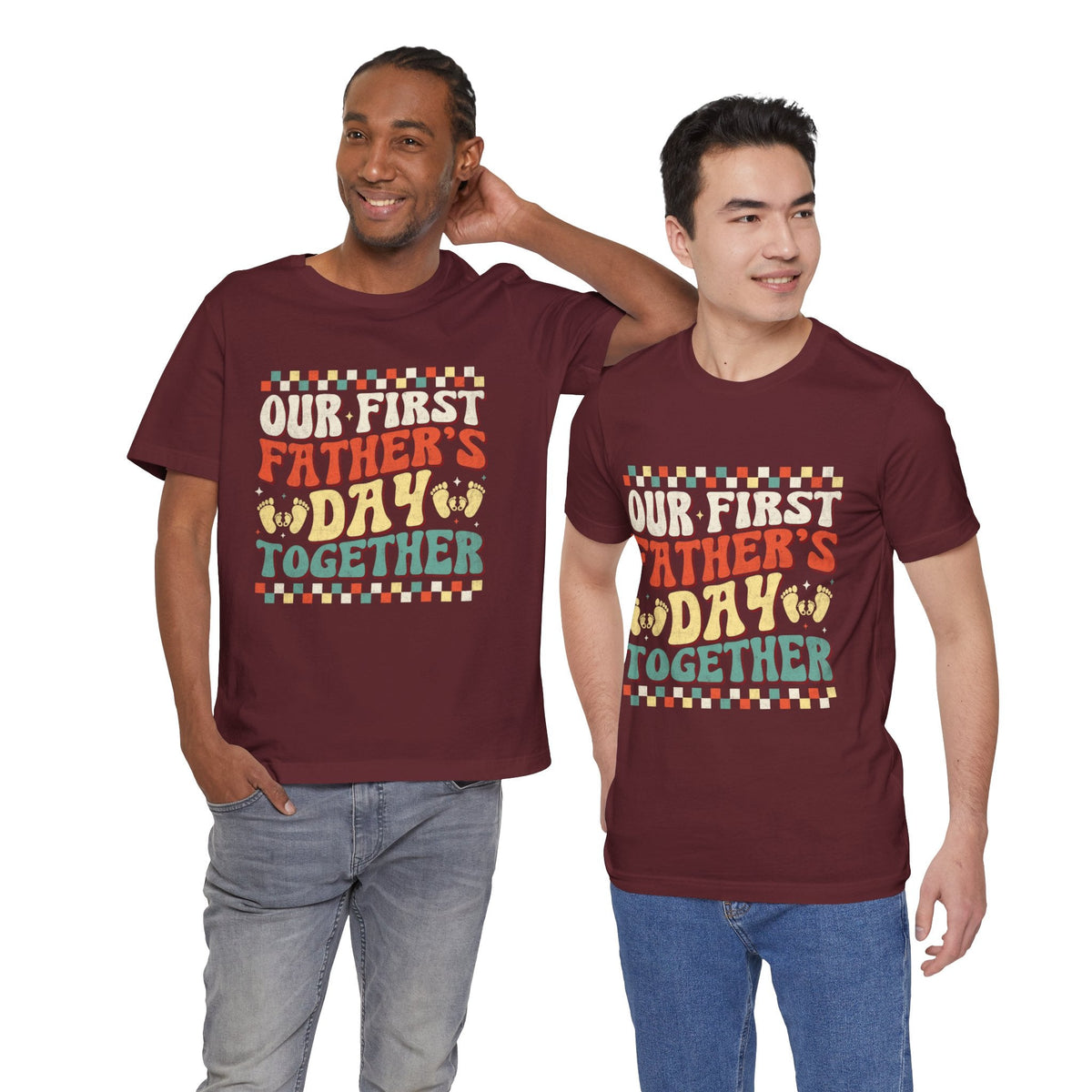 Our First Fathers Day Together Short Sleeve Crew Neck T-Shirt