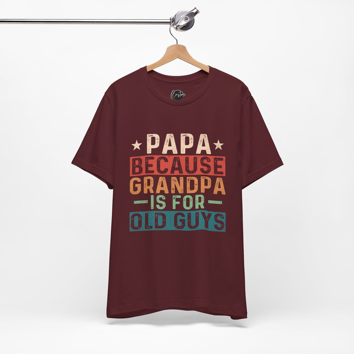 Papa, Grandpas Short Sleeve Crew Neck T-Shirt