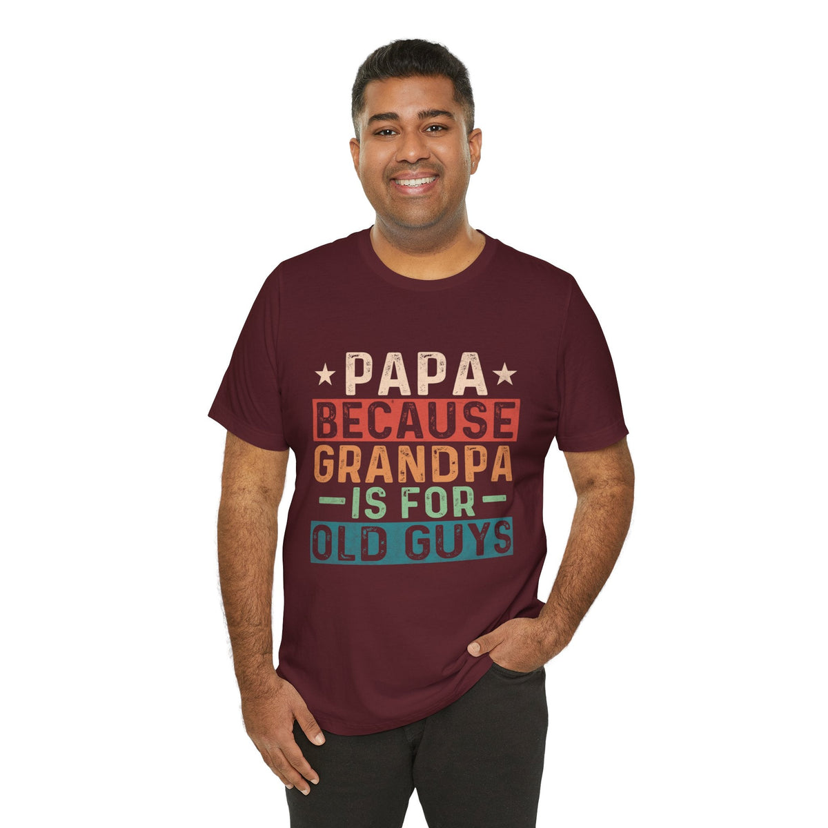 Papa, Grandpas Short Sleeve Crew Neck T-Shirt