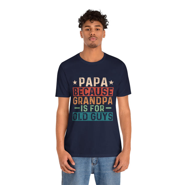 Papa, Grandpas Short Sleeve Crew Neck T-Shirt