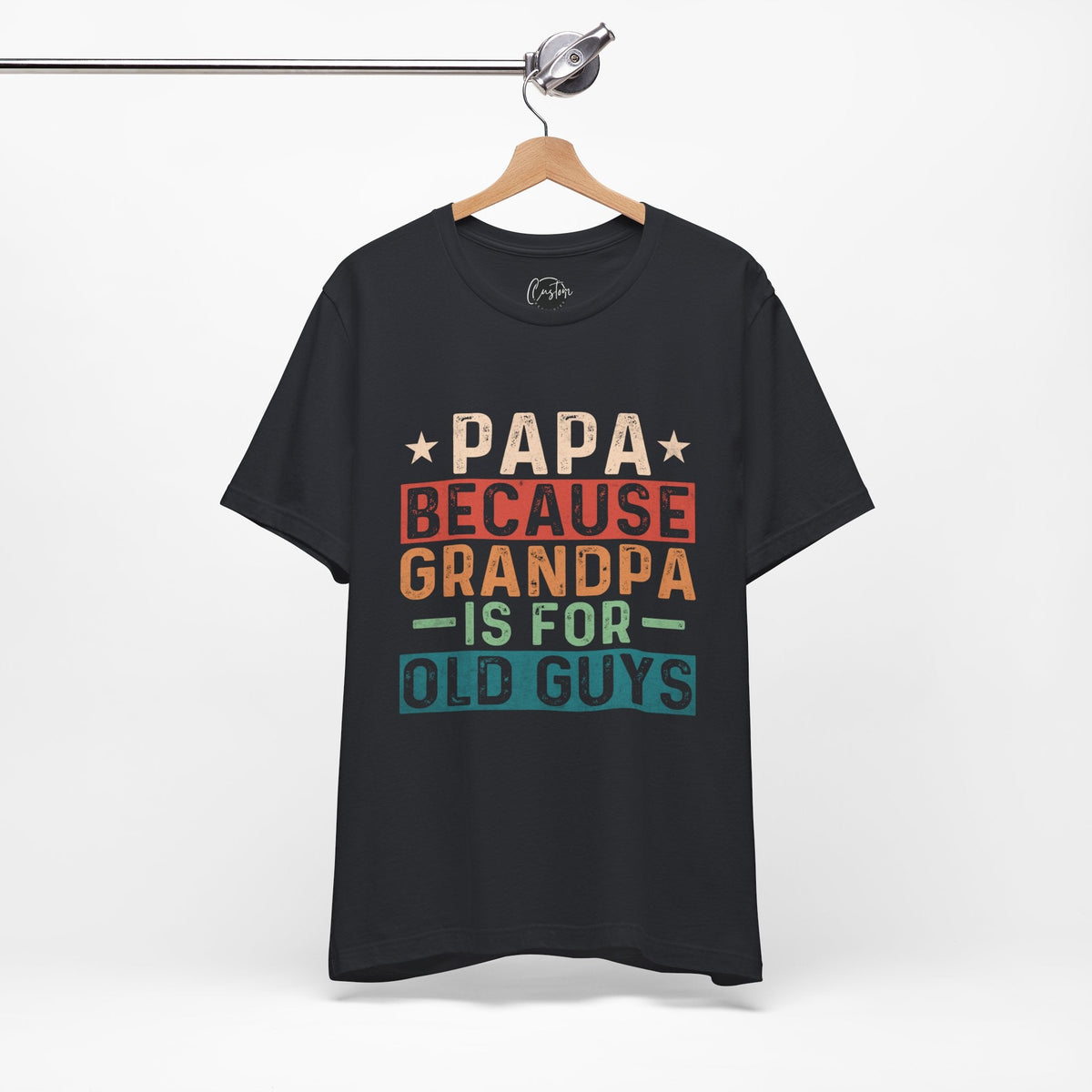 Papa, Grandpas Short Sleeve Crew Neck T-Shirt