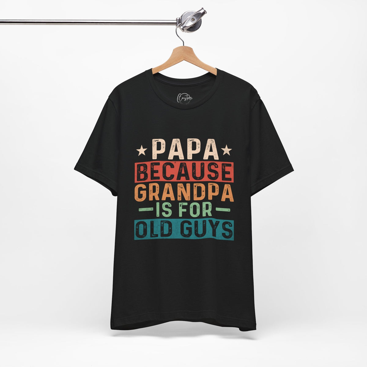 Papa, Grandpas Short Sleeve Crew Neck T-Shirt