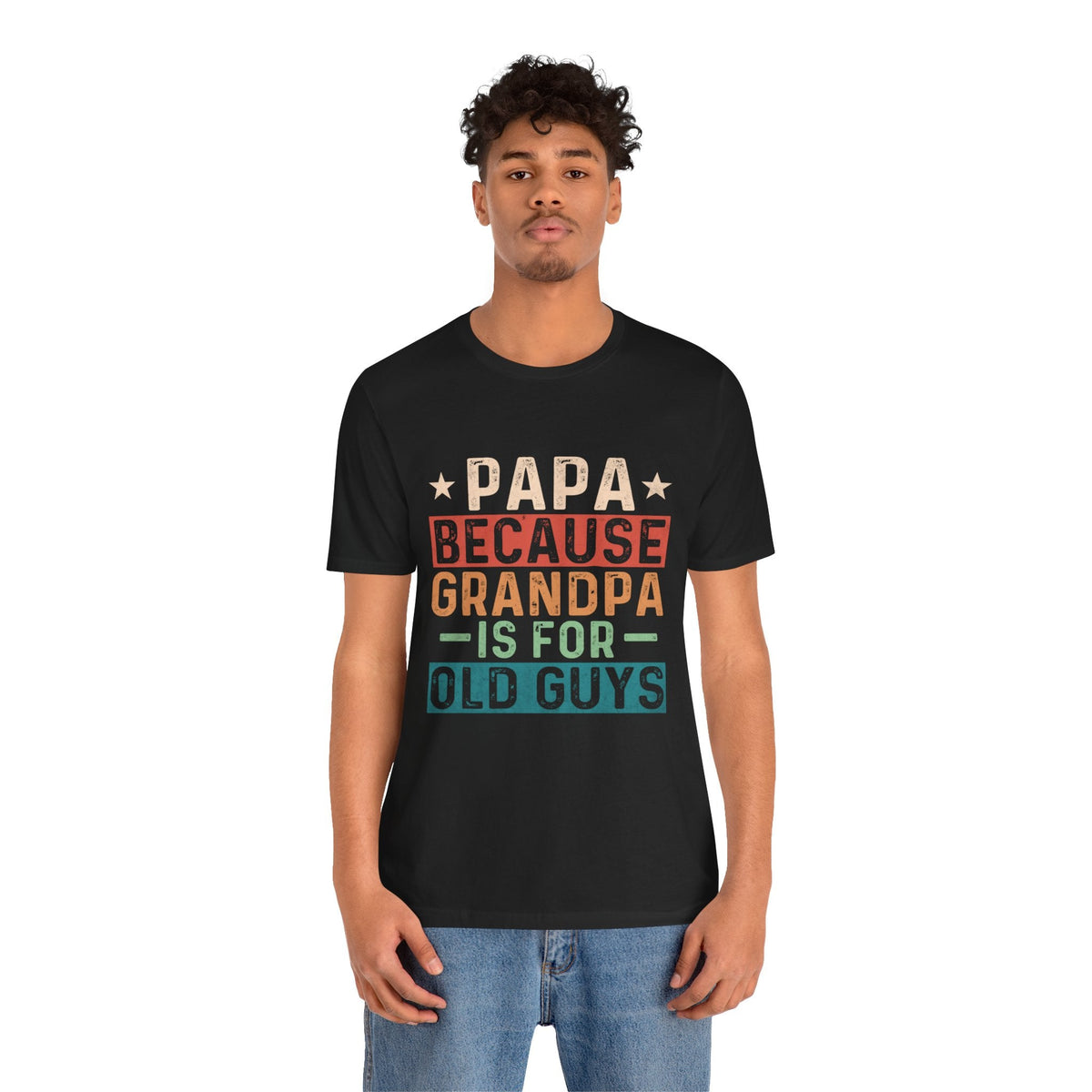 Papa, Grandpas Short Sleeve Crew Neck T-Shirt