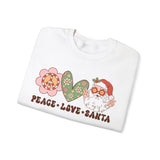 Peace Love Santa Crewneck Sweatshirt - Whimsical Santa Christmas Sweater - Holiday Spirit