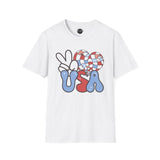 Peace Love USA - 4th of July shirt, USA flag shirt, Red white blue tee, Patriotic - t-shirt, American pride tee