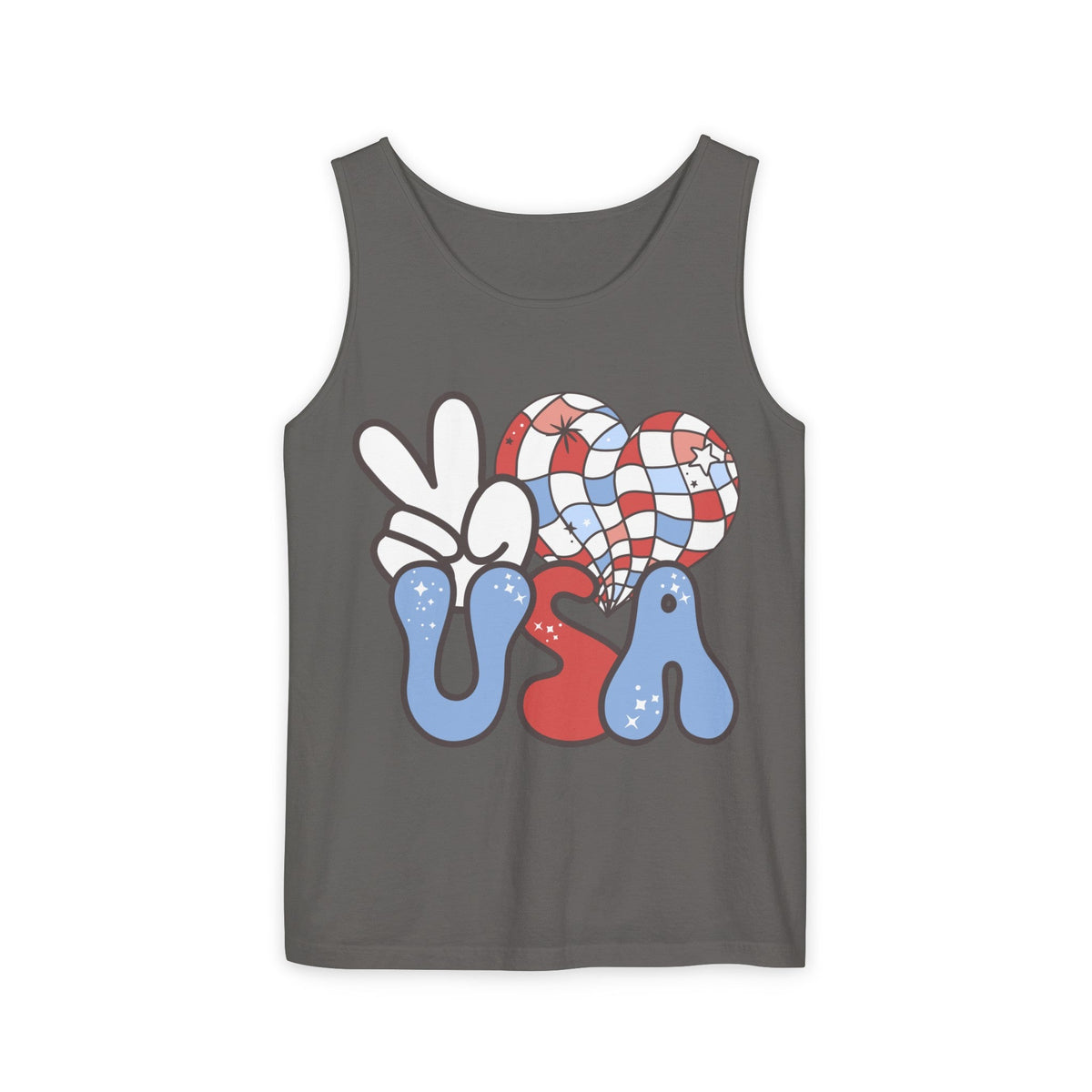 Peace Love USA Unisex Garment-Dyed Tank Top