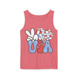 Peace Love USA Unisex Garment-Dyed Tank Top