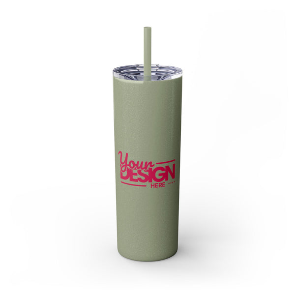 Personalized Skinny Tumbler with Straw, 20oz - Custom Travel Mug, Eco-Friendly Drinkware, Gift for Her, Stylish Hydration, Fun Party Favor