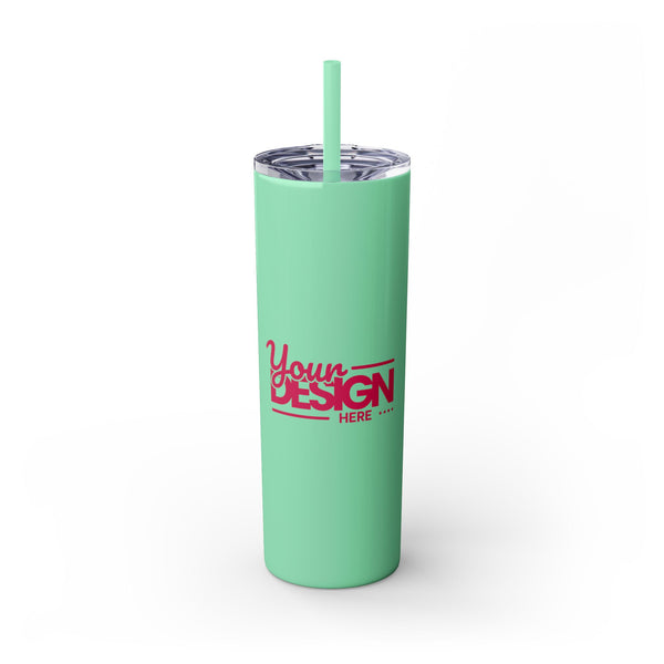 Personalized Skinny Tumbler with Straw, 20oz - Custom Travel Mug, Eco-Friendly Drinkware, Gift for Her, Stylish Hydration, Fun Party Favor