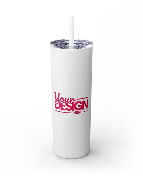 Personalized 20 Ounce Skinny Tumbler With Straw Custom Travel Mug Gift