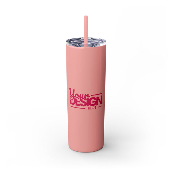 Personalized Skinny Tumbler with Straw, 20oz - Custom Travel Mug, Eco-Friendly Drinkware, Gift for Her, Stylish Hydration, Fun Party Favor
